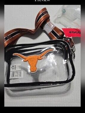University of Texas Longhorn clear bag adjustable strap Stadium Bag Crossbody